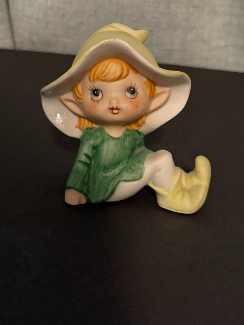 Vintage Homco Pixie Fairy Figurine Hand-Painted Bisque Porcelain Elf